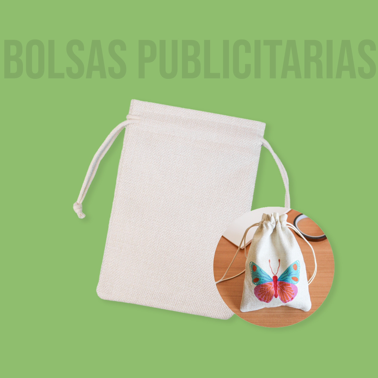 Bolsa Sublimable Símil Lino – Pequeña