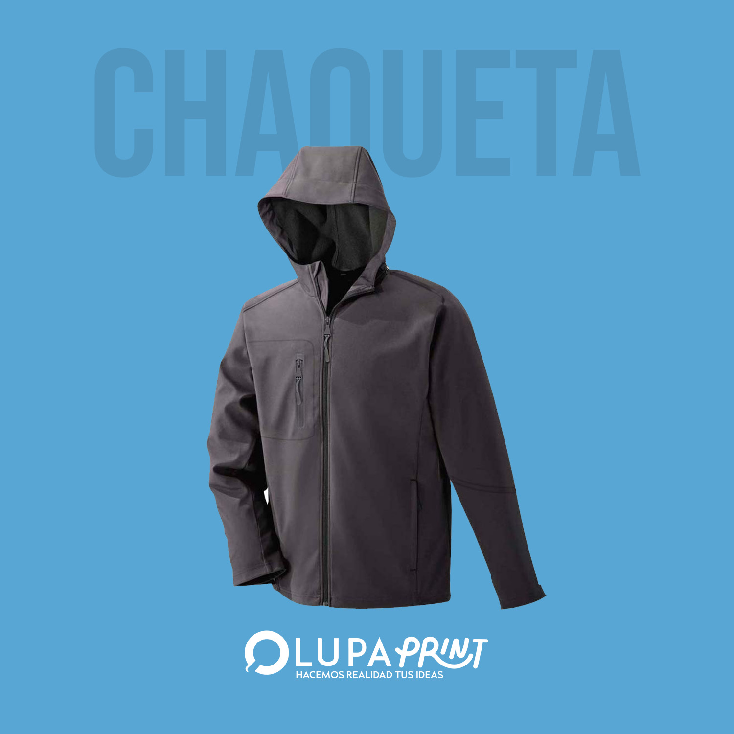 Chaqueta c/Gorro Softshell Hombre Manga